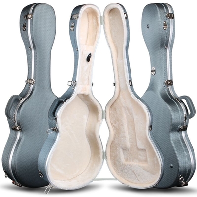 O impulso impermeável T da espuma da caixa da guitarra acústica do ABS duramente deu forma à superfície côncava