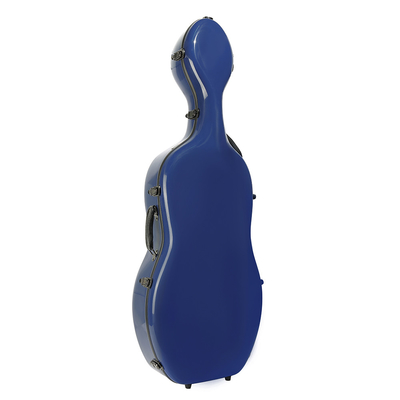 Caixa dura do violoncelo durável sem redução da fibra de vidro com cor azul das rodas