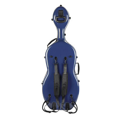 Caixa dura do violoncelo durável sem redução da fibra de vidro com cor azul das rodas