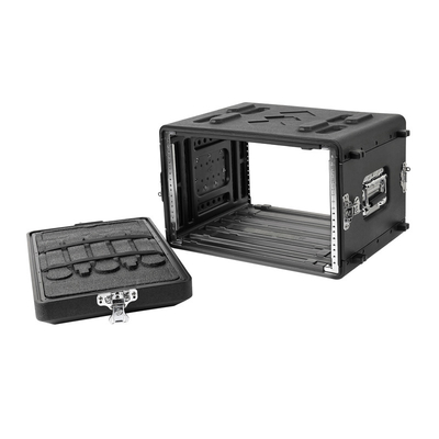 PE preto 15&quot; da caixa da estrada da montagem em rack do voo 6U profundidade para o amplificador audio