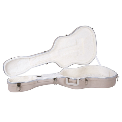 Espuma do EPS do marfim do caso do voo da guitarra do ABS impermeável e forro clássicos do luxuoso