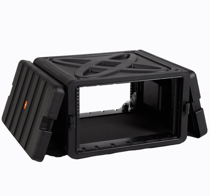 PP 6U cor do preto do armário da montagem em rack de 19 polegadas construída nas rodas