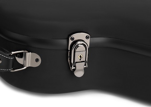 Caso duro do PVC Matte Black Leather Fiberglass Guitar com correias da trouxa