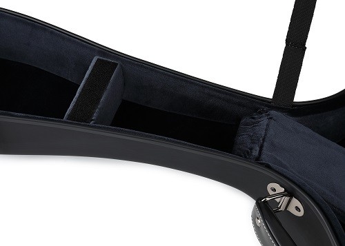 Caso duro do PVC Matte Black Leather Fiberglass Guitar com correias da trouxa